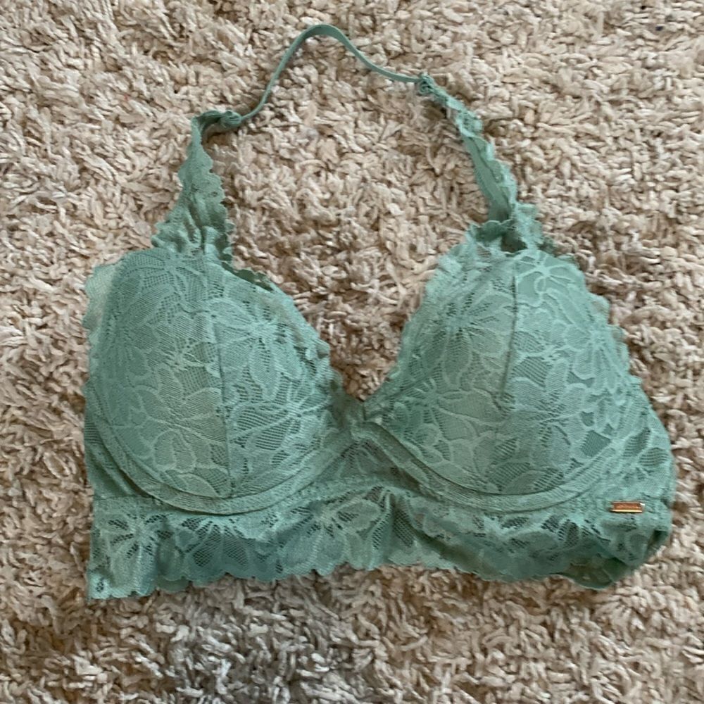 Victoria secret PINK green halter push up bralette Size small